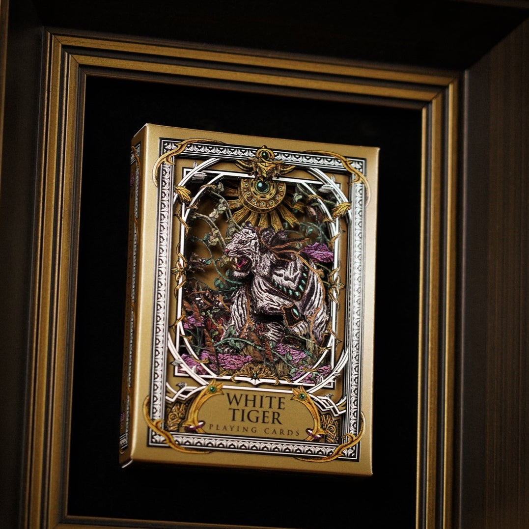 White Tiger Luxury Frame Edition by Ark Playing Cards Playing Cards by Ark Playing Cards