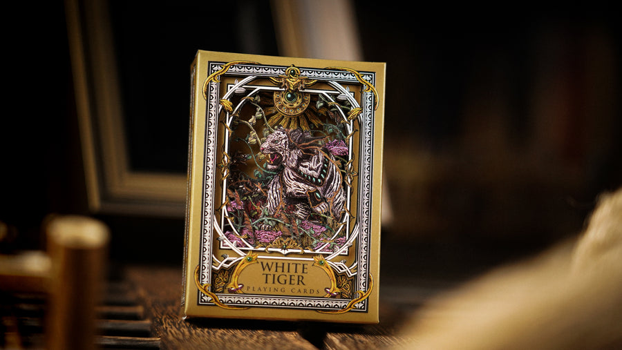 White Tiger Luxury Frame Edition by Ark Playing Cards Playing Cards by Ark Playing Cards