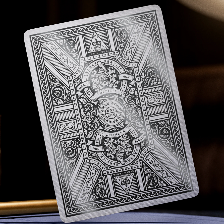 The James Bond Silver Edition premium playing cards by Theory11 are inspired by the legendary 007 film series.