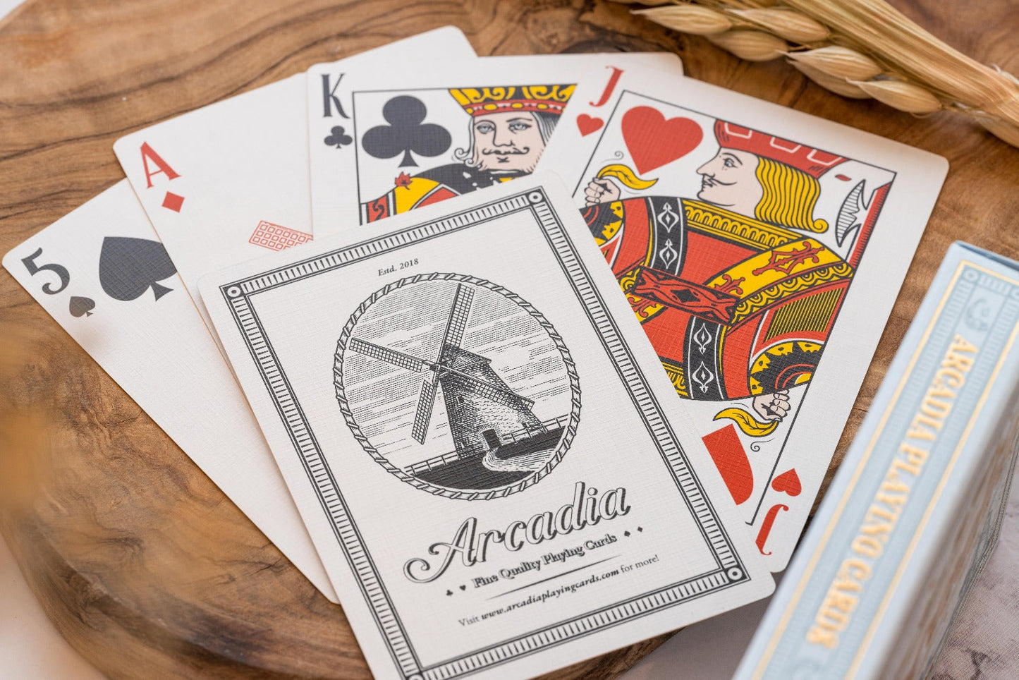 Windmill Back Azure Blue Playing Cards Playing Cards by Arcadia Playing Cards