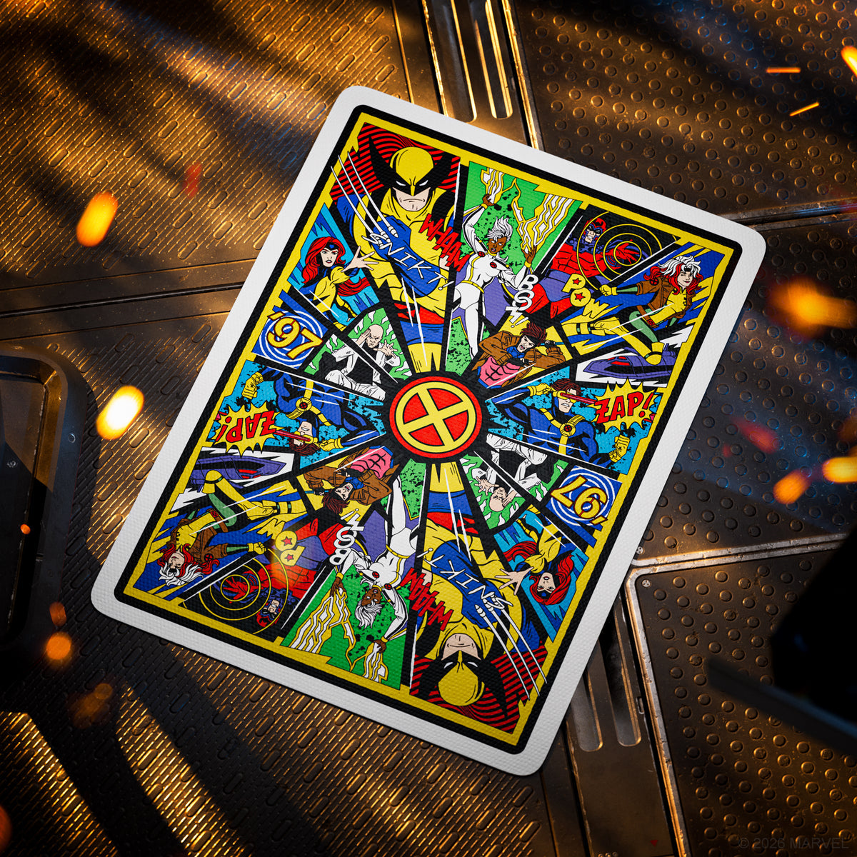 Marvel X-Men playing cards with colourful 1990s comic-inspired artwork