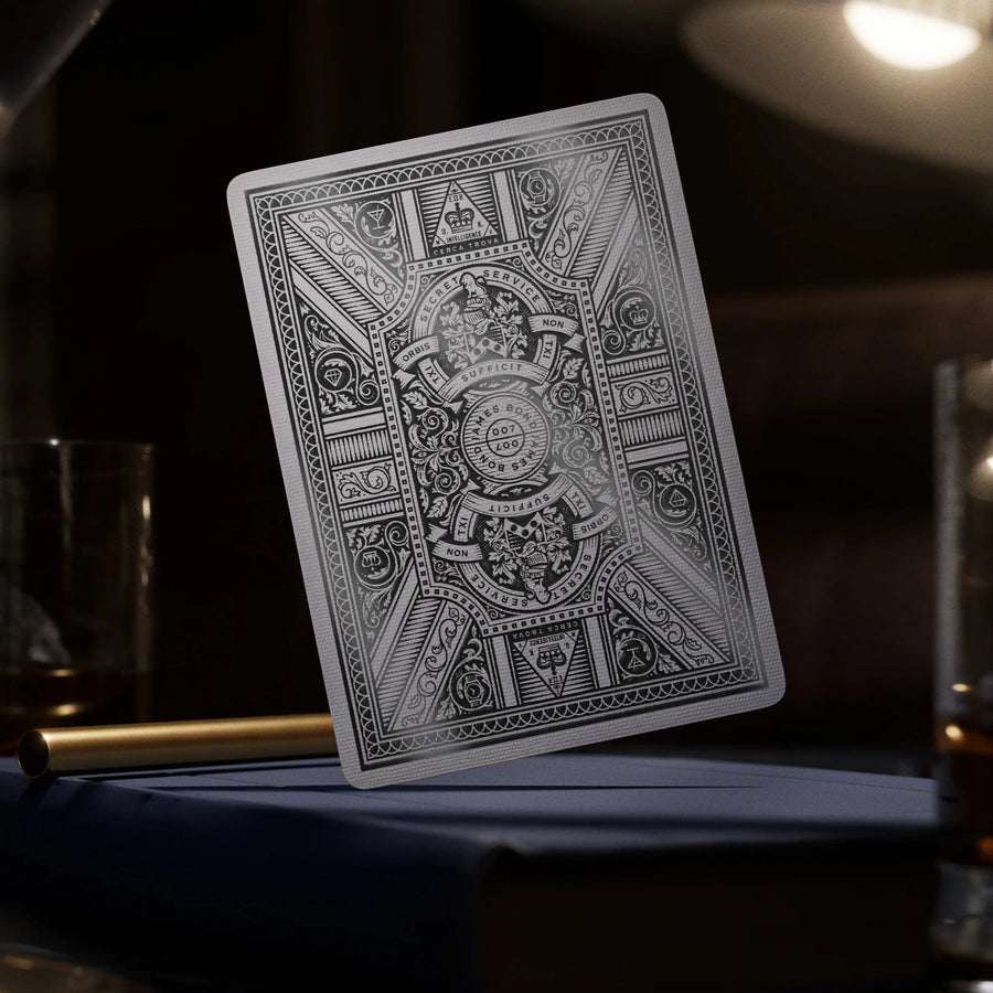 The James Bond Silver Edition premium playing cards by Theory11 are inspired by the legendary 007 film series.