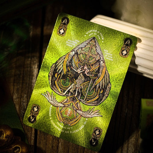 Halidom Green Leather Playing Cards Playing Cards by Ark Playing Cards