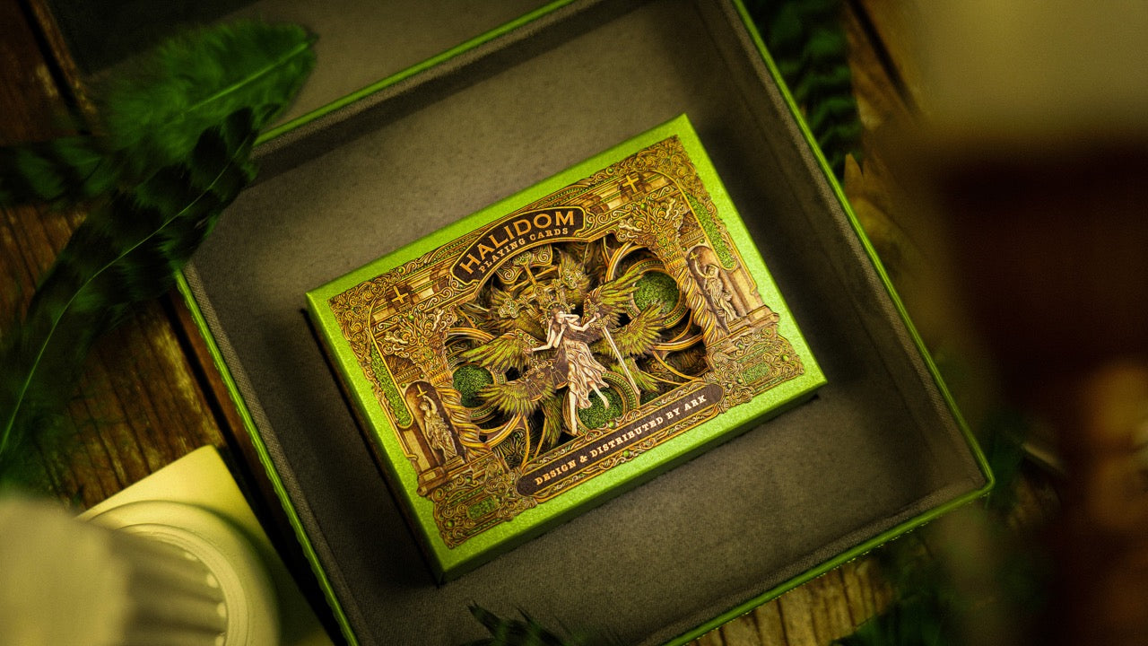 Halidom Green Leather Playing Cards Playing Cards by Ark Playing Cards