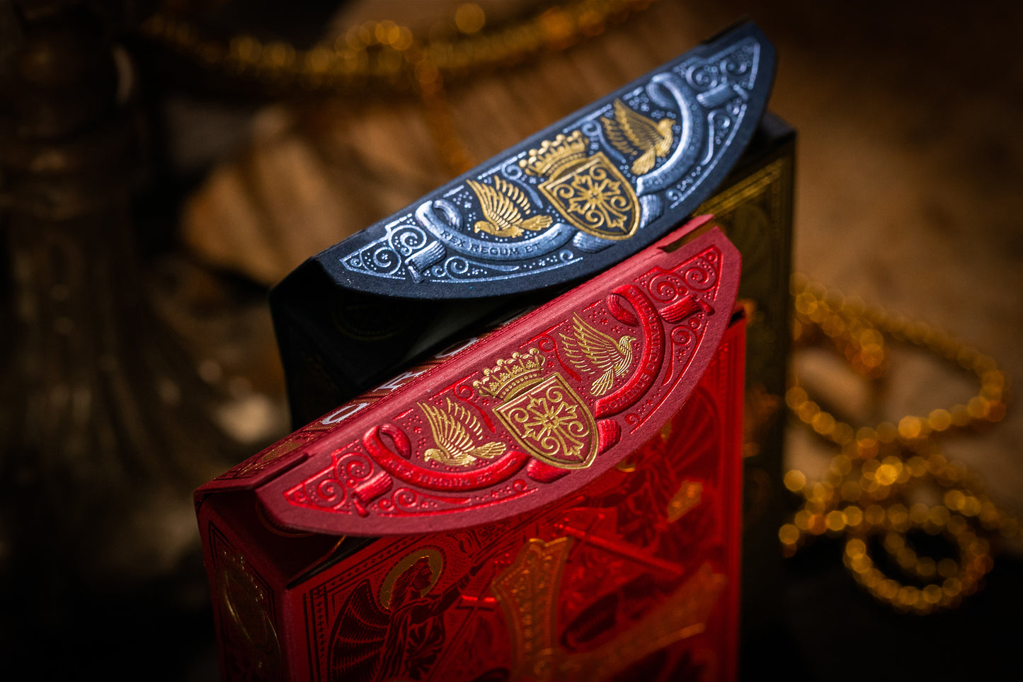 Gilded Cross Playing Cards - Red Maroon Martyrs 1 of 150 Playing Cards by Riffle Shuffle Playing Card Company