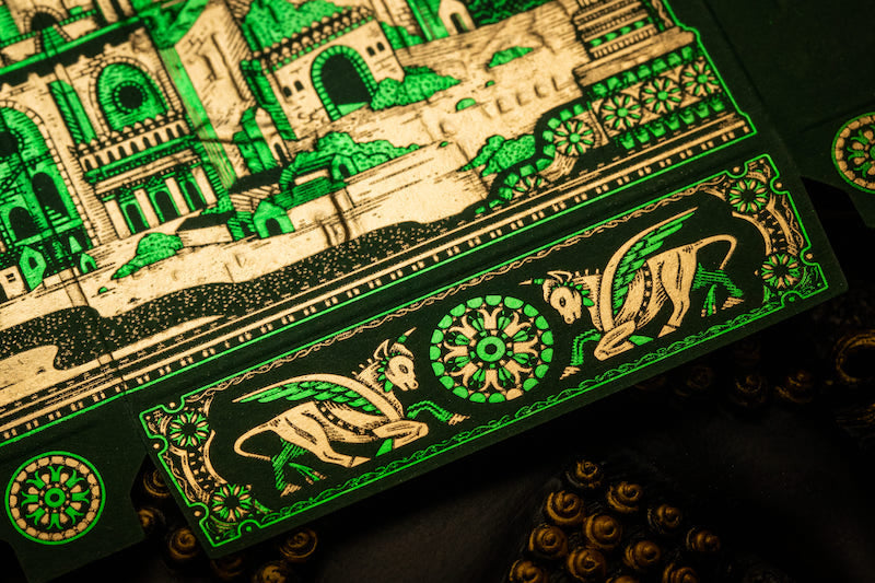 Forest Green Babylon Playing Cards Playing Cards by Riffle Shuffle Playing Card Company