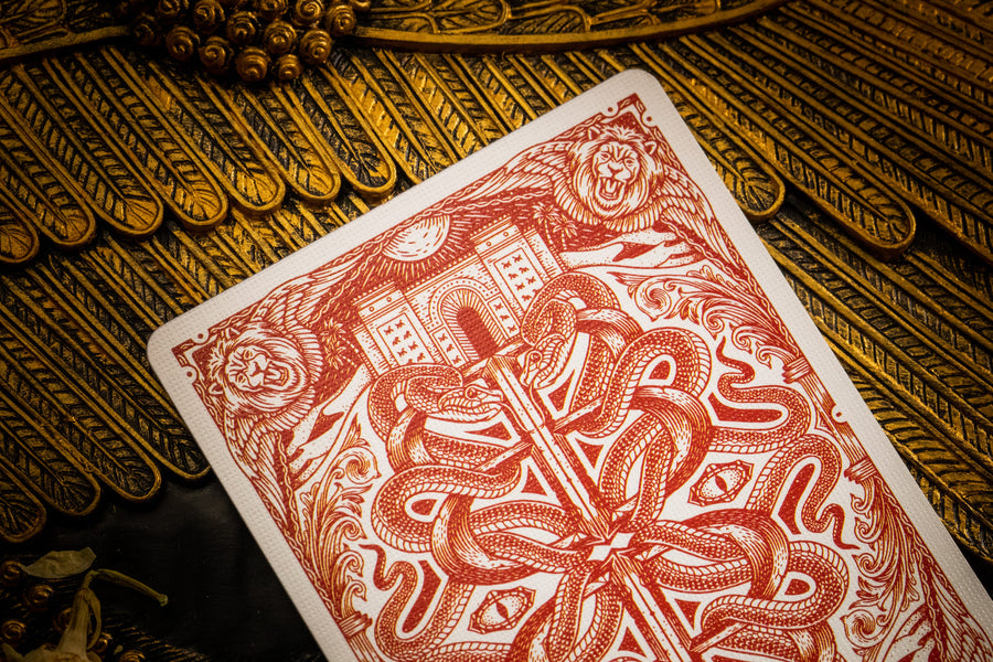 Babylon Playing Cards - Ruby Red Playing Cards by Riffle Shuffle Playing Card Company