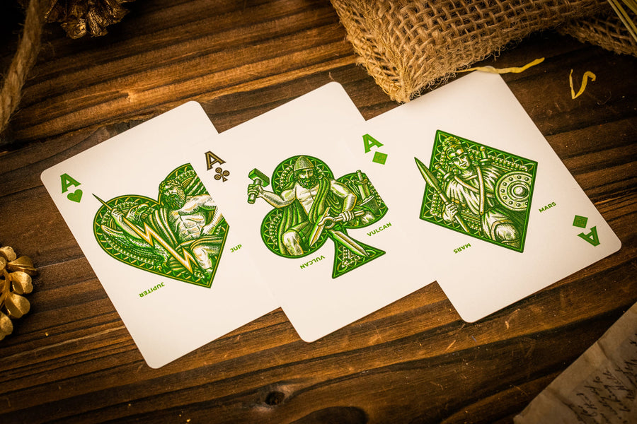 Caesar Playing Cards - Green Edition Playing Cards by Riffle Shuffle Playing Card Company