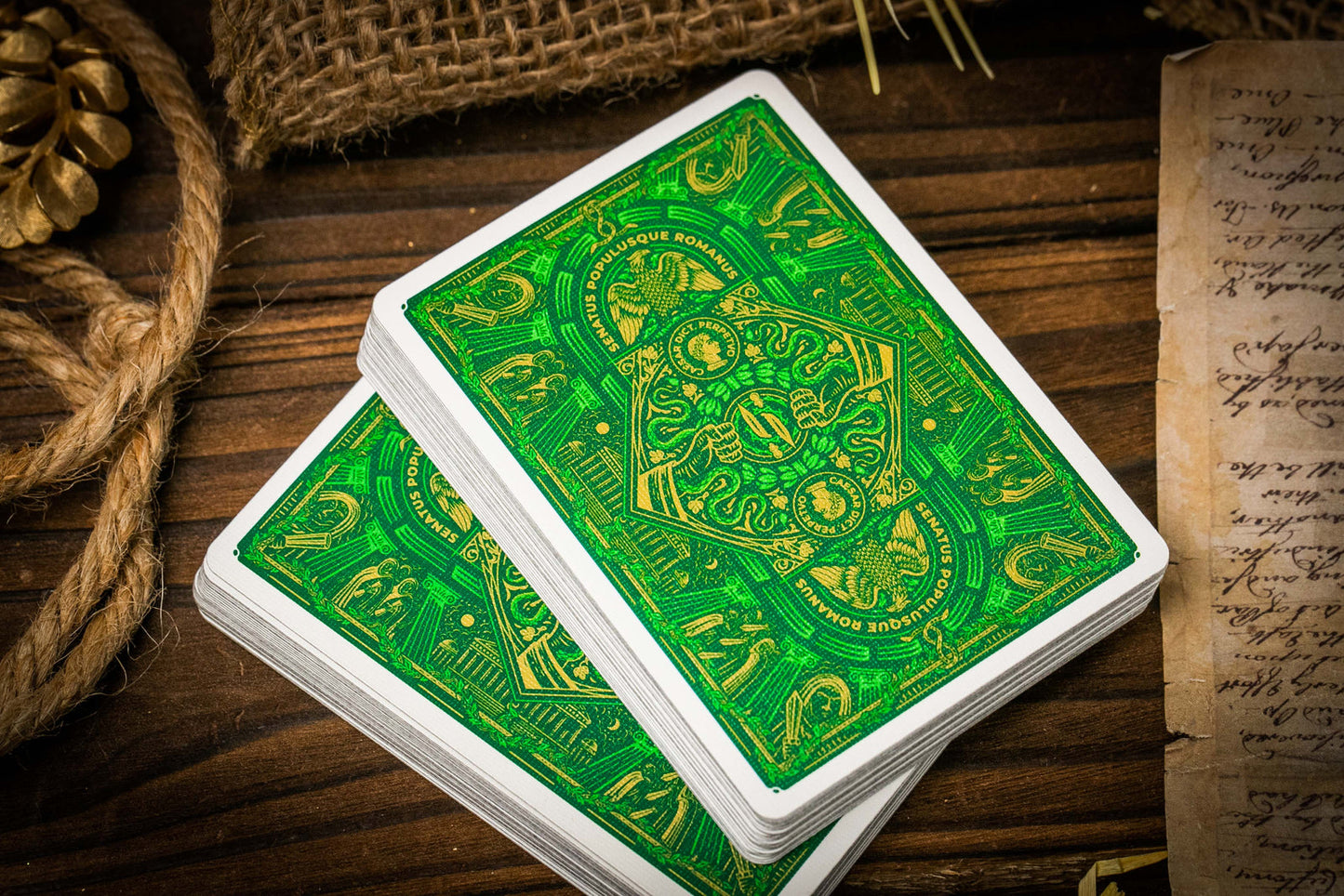 Caesar Playing Cards - Green Edition Playing Cards by Riffle Shuffle Playing Card Company