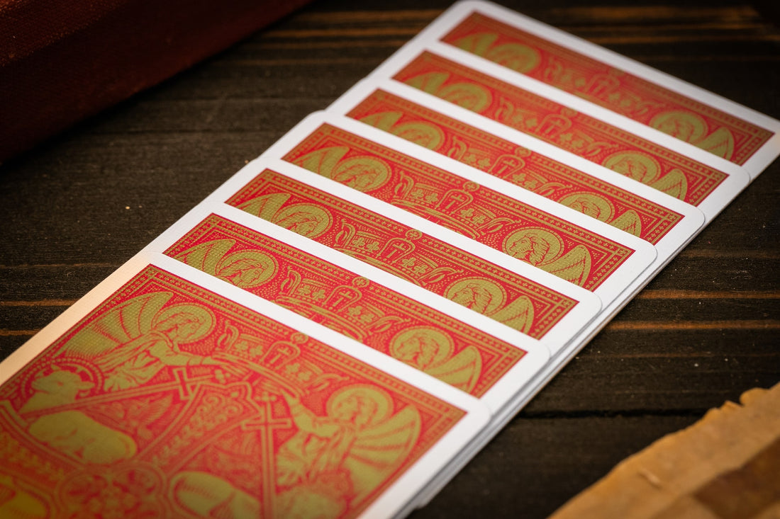 The Cross Playing Cards - Maroon Martyrs Edition Playing Cards by Riffle Shuffle Playing Card Company