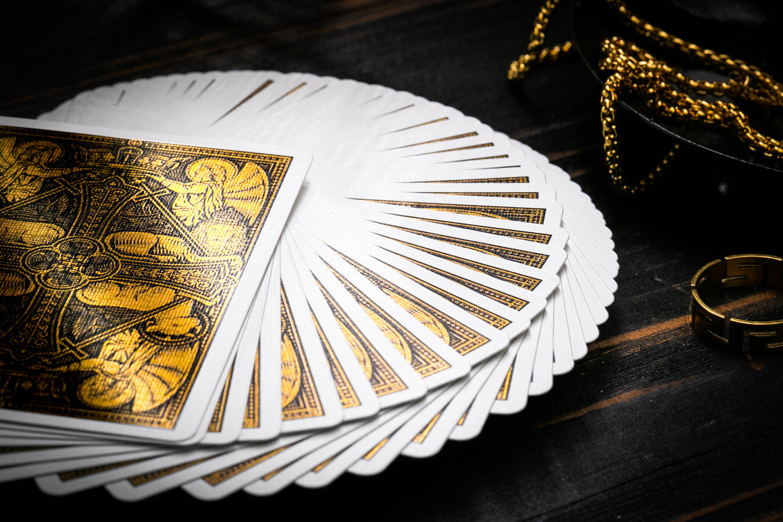The Cross Playing Cards - Golden Grace Foiled Edition Playing Cards by Riffle Shuffle Playing Card Company