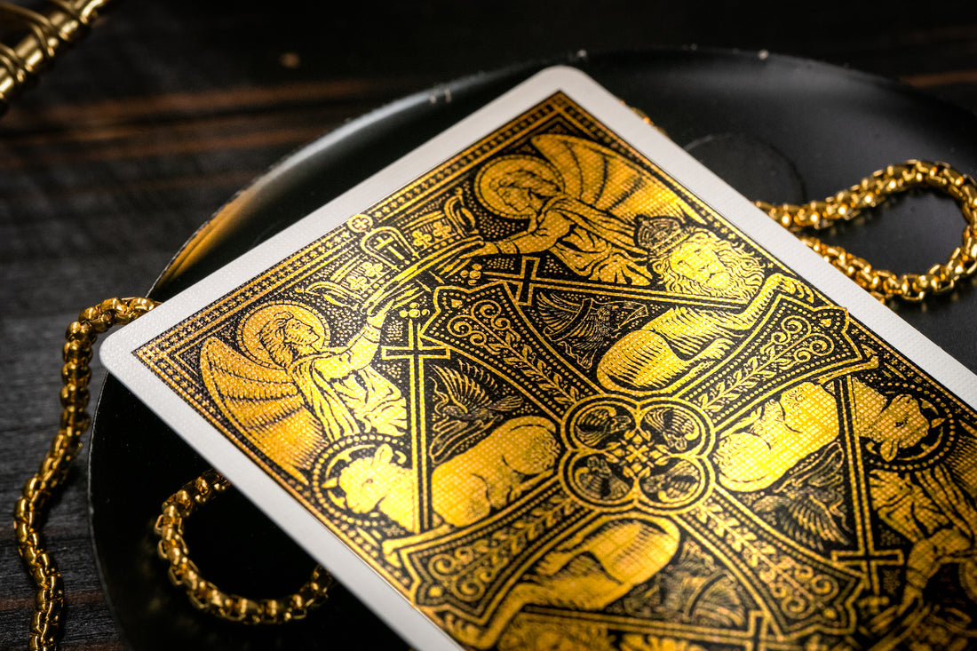 The Cross Playing Cards - Golden Grace Foiled Edition Playing Cards by Riffle Shuffle Playing Card Company