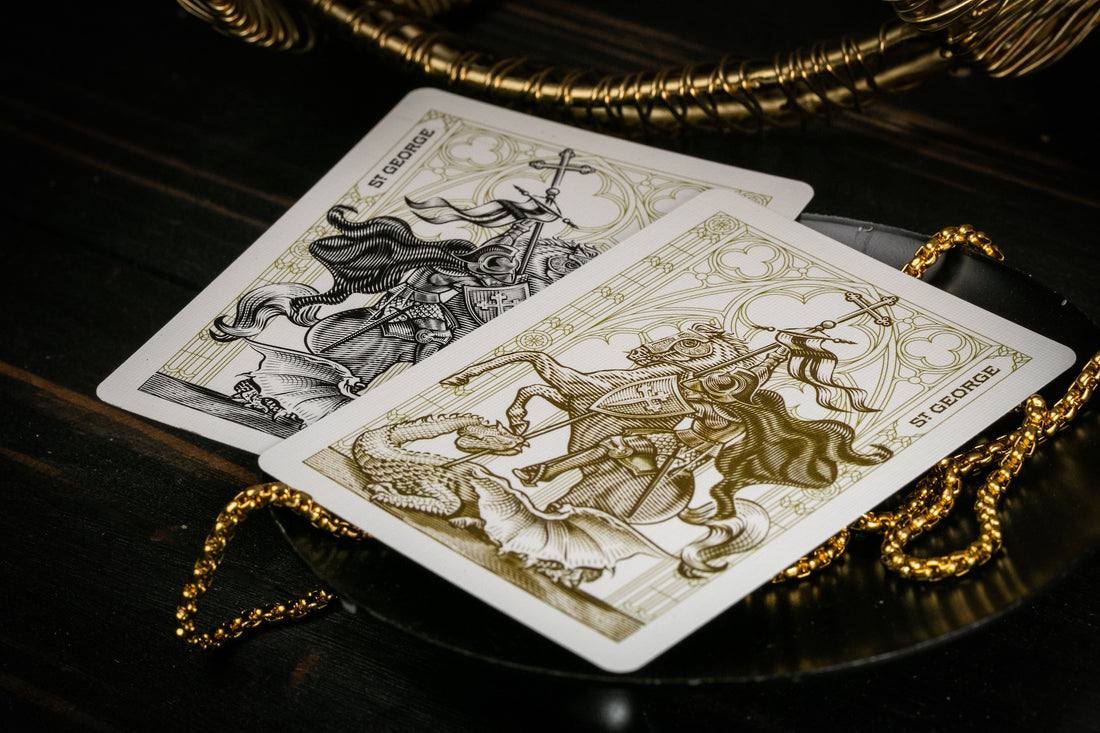 The Cross Playing Cards - Golden Grace Foiled Edition Playing Cards by Riffle Shuffle Playing Card Company