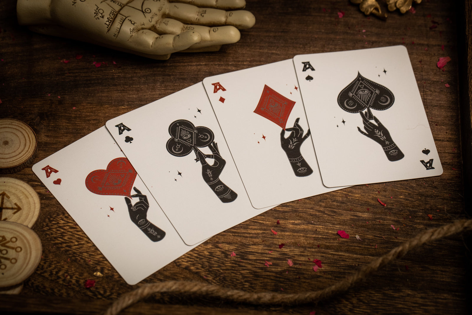 Silver Sable Palmistry Playing Cards Playing Cards by Riffle Shuffle Playing Card Company