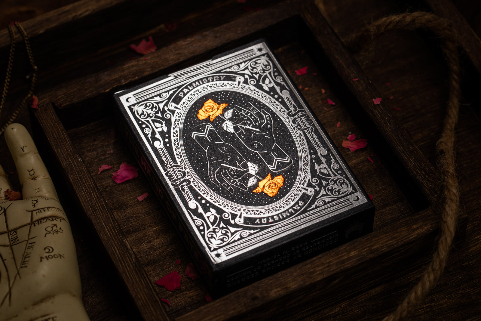 Silver Sable Palmistry Playing Cards Playing Cards by Riffle Shuffle Playing Card Company