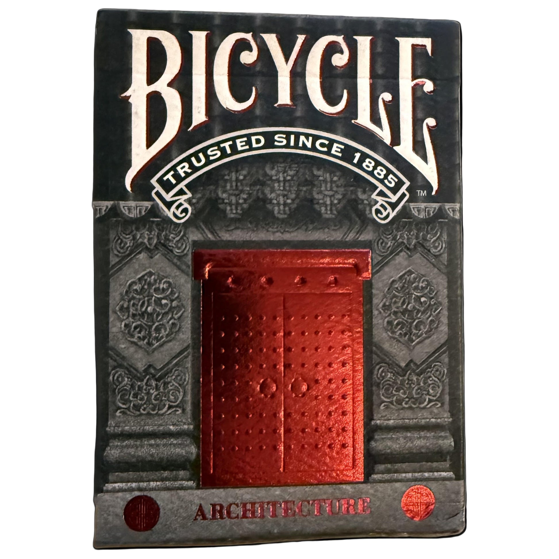 Bicycle Architecture playing card deck on a marble surface