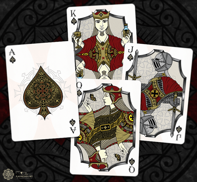 Gilded - Stronghold Crimson Gold Edition Playing Cards Playing Cards by Gamblers Warehouse