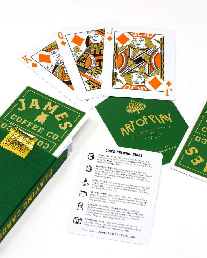 Green James Coffee Playing Cards Playing Cards by James Coffee