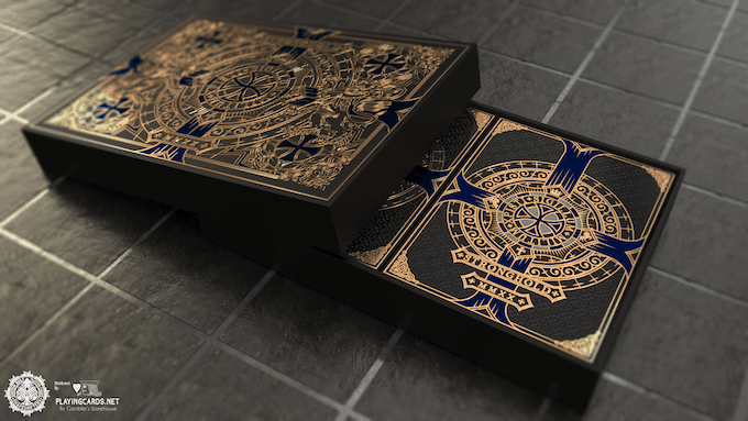 Gilded - Stronghold Sapphire Copper Edition Playing Cards Playing Cards by Gamblers Warehouse