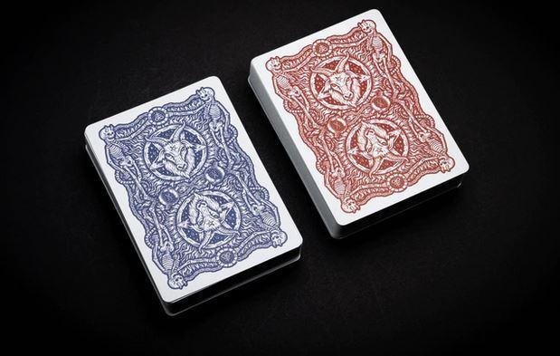 666 Cobalt Blue Playing Cards Playing Cards by Riffle Shuffle Playing Card Company