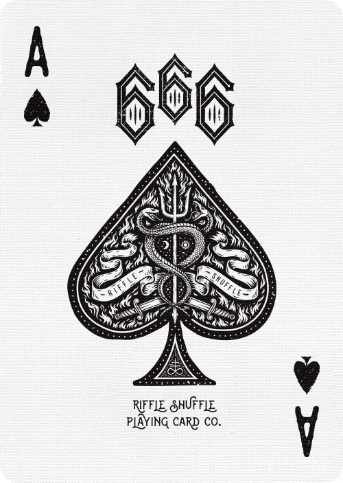 666 Cobalt Blue Playing Cards Playing Cards by Riffle Shuffle Playing Card Company