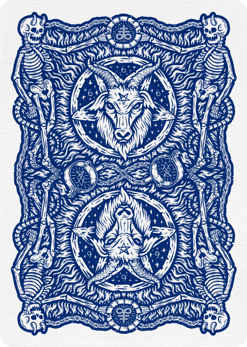 666 Cobalt Blue Playing Cards Playing Cards by Riffle Shuffle Playing Card Company