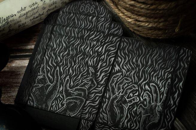 666 Silver Dark Reserve Playing Cards Playing Cards by Riffle Shuffle Playing Card Company