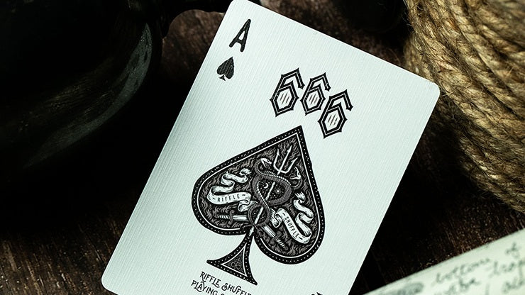 666 Silver Dark Reserve Playing Cards Playing Cards by Riffle Shuffle Playing Card Company