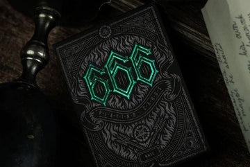 666 Emerald Hellfire Playing Cards Green by Riffle Shuffle Playing Cards by RarePlayingCards.com