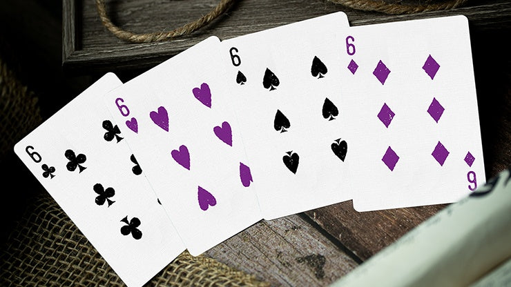 666 Purple Inferno Playing Cards by Riffle Shuffle Playing Cards by RarePlayingCards.com