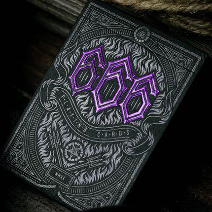 666 Purple Inferno Playing Cards by Riffle Shuffle Playing Cards by RarePlayingCards.com