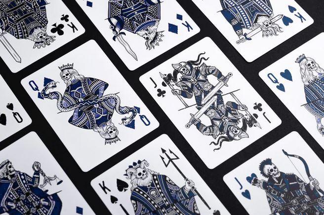 666 Cobalt Blue Playing Cards Playing Cards by Riffle Shuffle Playing Card Company