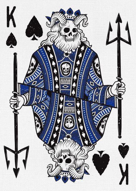 666 Cobalt Blue Playing Cards Playing Cards by Riffle Shuffle Playing Card Company