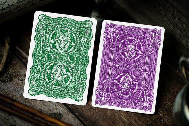 666 Purple Inferno Playing Cards by Riffle Shuffle Playing Cards by RarePlayingCards.com