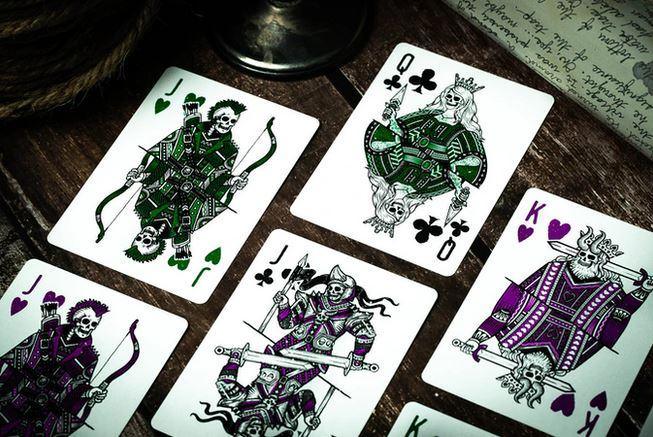 666 Emerald Hellfire Playing Cards Green by Riffle Shuffle Playing Cards by RarePlayingCards.com