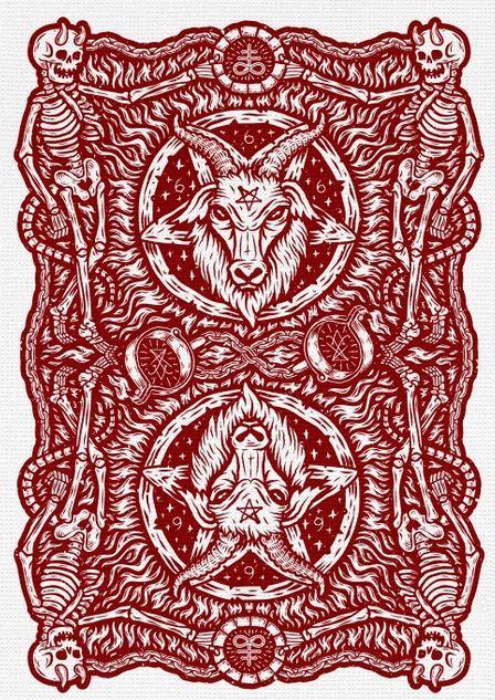 666 Crimson Flare Playing Cards Playing Cards by Riffle Shuffle Playing Card Company