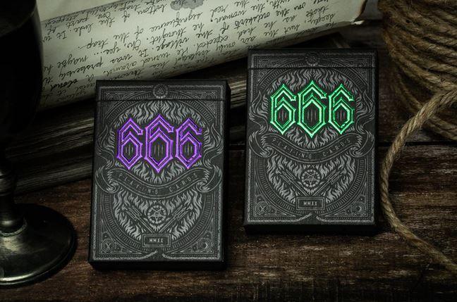 666 Emerald Hellfire Playing Cards Green by Riffle Shuffle Playing Cards by RarePlayingCards.com