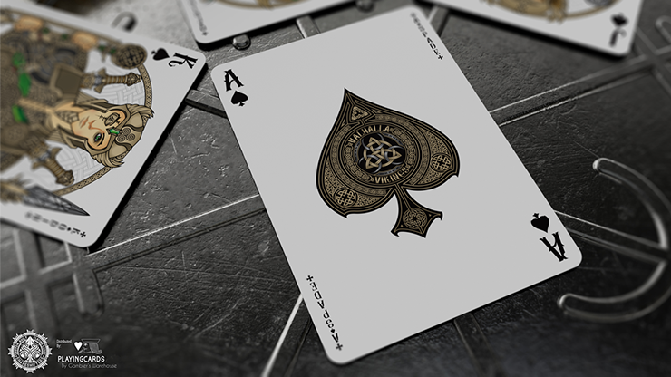 Valhalla Viking Sapphire Playing Cards - Gilded Playing Cards by Gamblers Warehouse