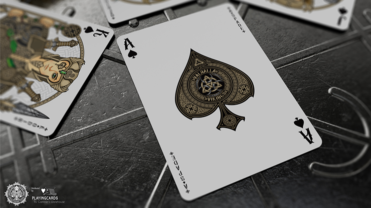 Valhalla Viking Playing Cards - Gilded Emerald Playing Cards by Gamblers Warehouse