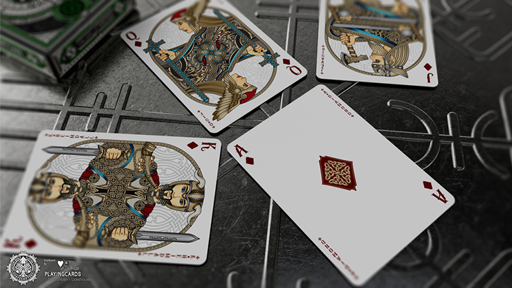 Valhalla Viking Playing Cards - Gilded Emerald Playing Cards by Gamblers Warehouse