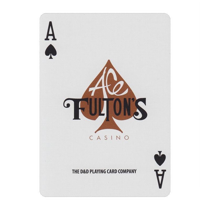 Ace Fulton's Casino, Vintage Back - Brown Playing Cards Playing Cards by RarePlayingCards.com