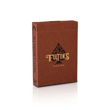 Ace Fulton's Casino, Vintage Back - Brown Playing Cards Playing Cards by RarePlayingCards.com