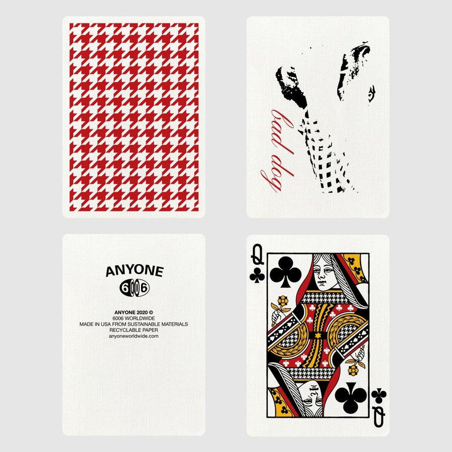 Anyone Worldwide Red Houndstooth Playing Cards by Anyone Worldwide