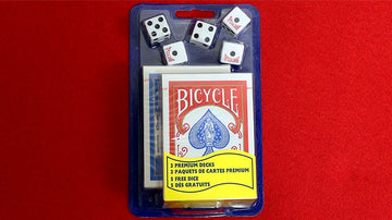 Bicycle 2 Decks Standard Poker and 5 Dice Set Playing Cards by US Playing Card Co.