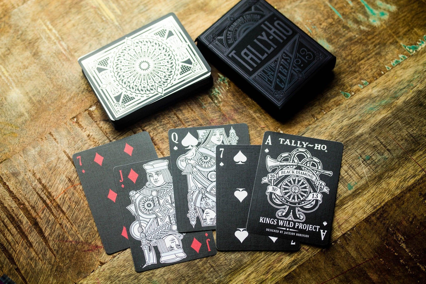 Black Diamond Tally Ho Playing Cards by Kings Wild Project Playing Cards by Kings Wild Project