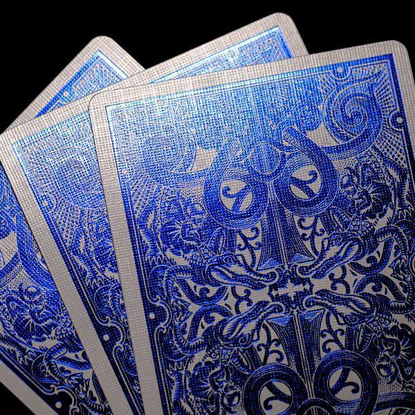 Blue Metallic Gatorbacks Playing Cards by David Blaine
