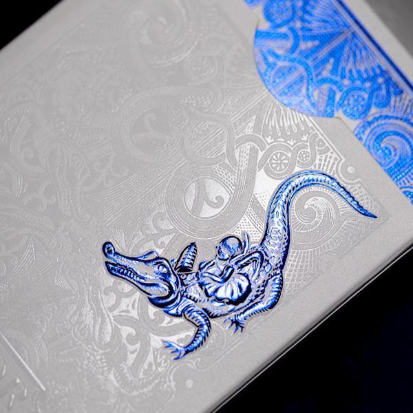 Blue Metallic Gatorbacks Playing Cards by David Blaine