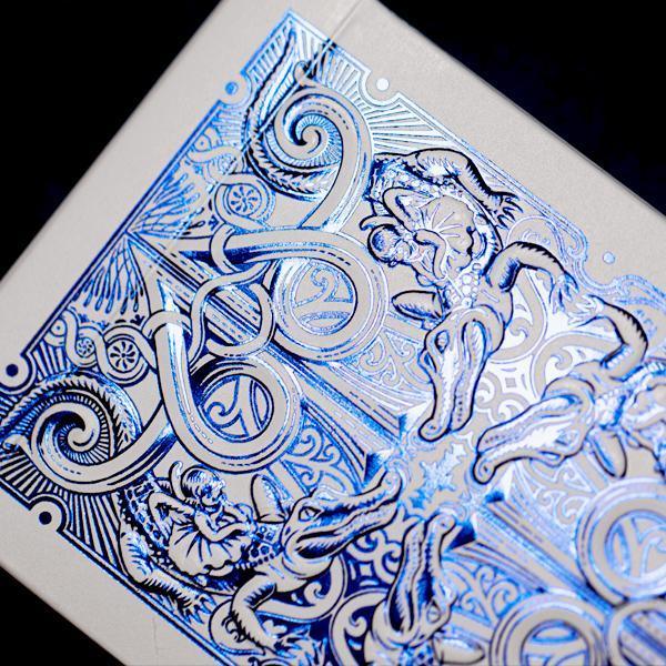 Blue Metallic Gatorbacks Playing Cards by David Blaine