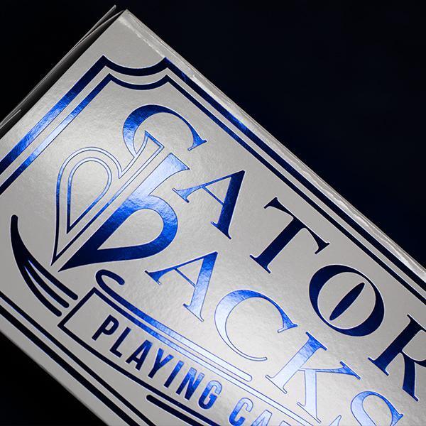Blue Metallic Gatorbacks Playing Cards by David Blaine