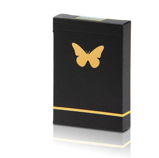 Unmarked Butterfly Playing Cards BLACK & GOLD Playing Cards by Ondrej Psenicka